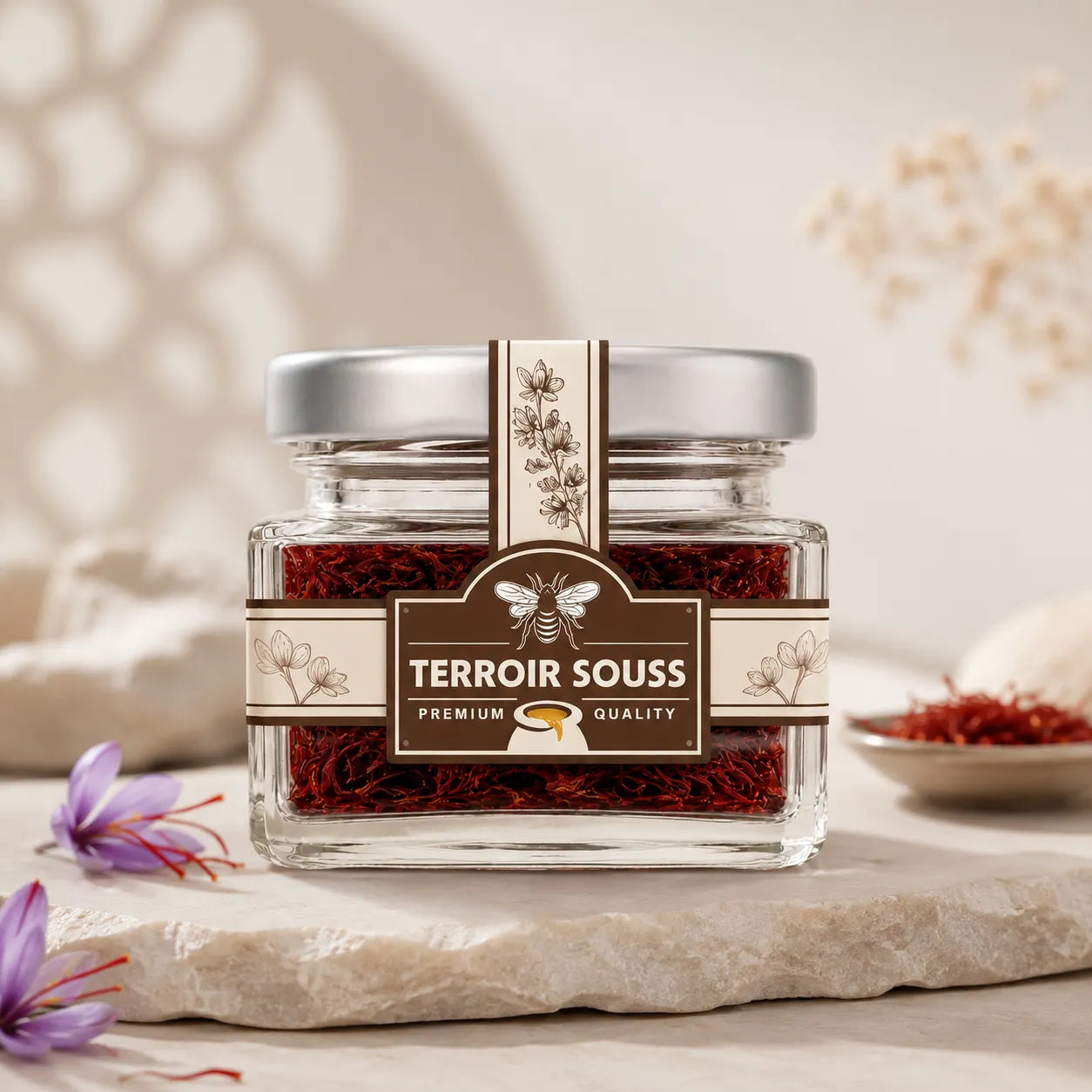 زعفران حر مغربي أصلي من تالوين | خيوط زعفران 100% طبيعية – Terroir Souss
